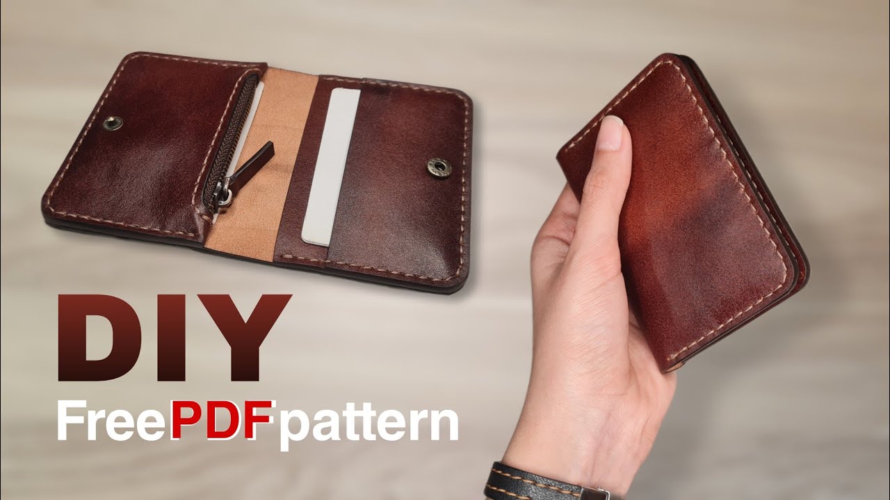Free Pattern⭕️Leather Card Wallet_tutorial😎✌️آموزش و الگوی رایگان جاکارتی
