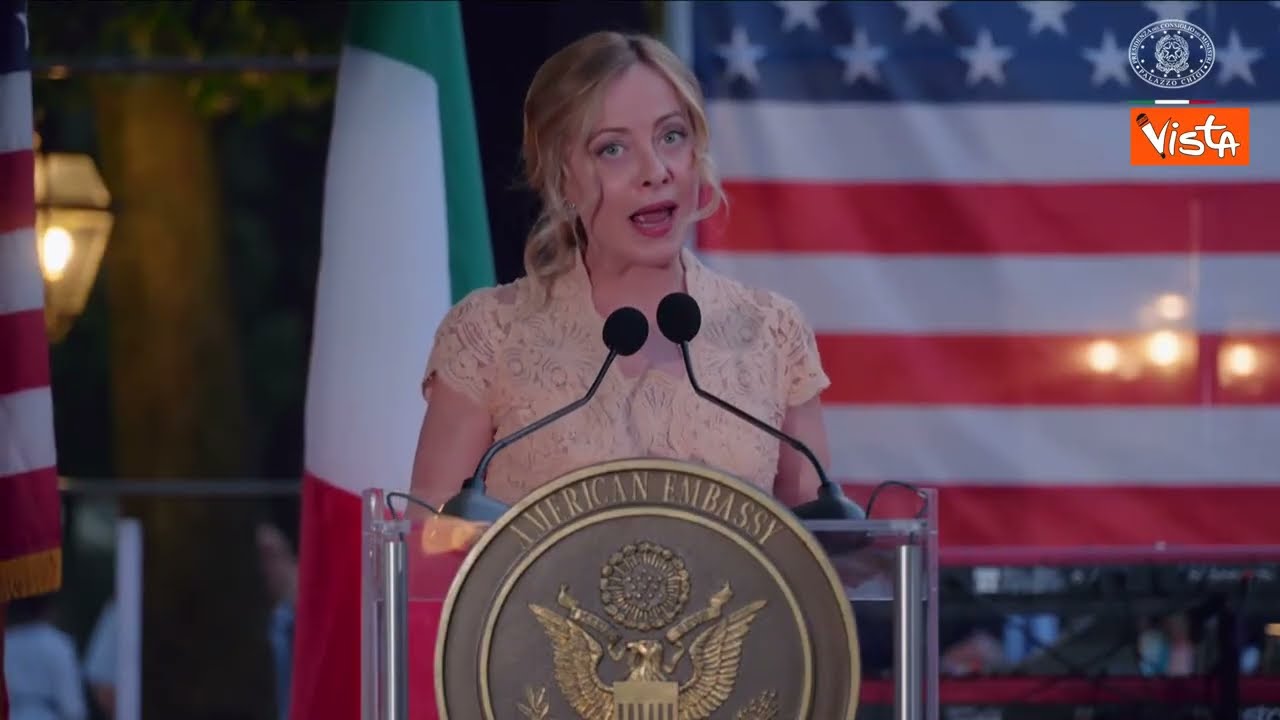 Giorgia Meloni all'ambasciata americana: 