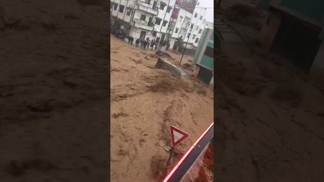 مشاهد صادمة من فيضانات مدينة تطوان