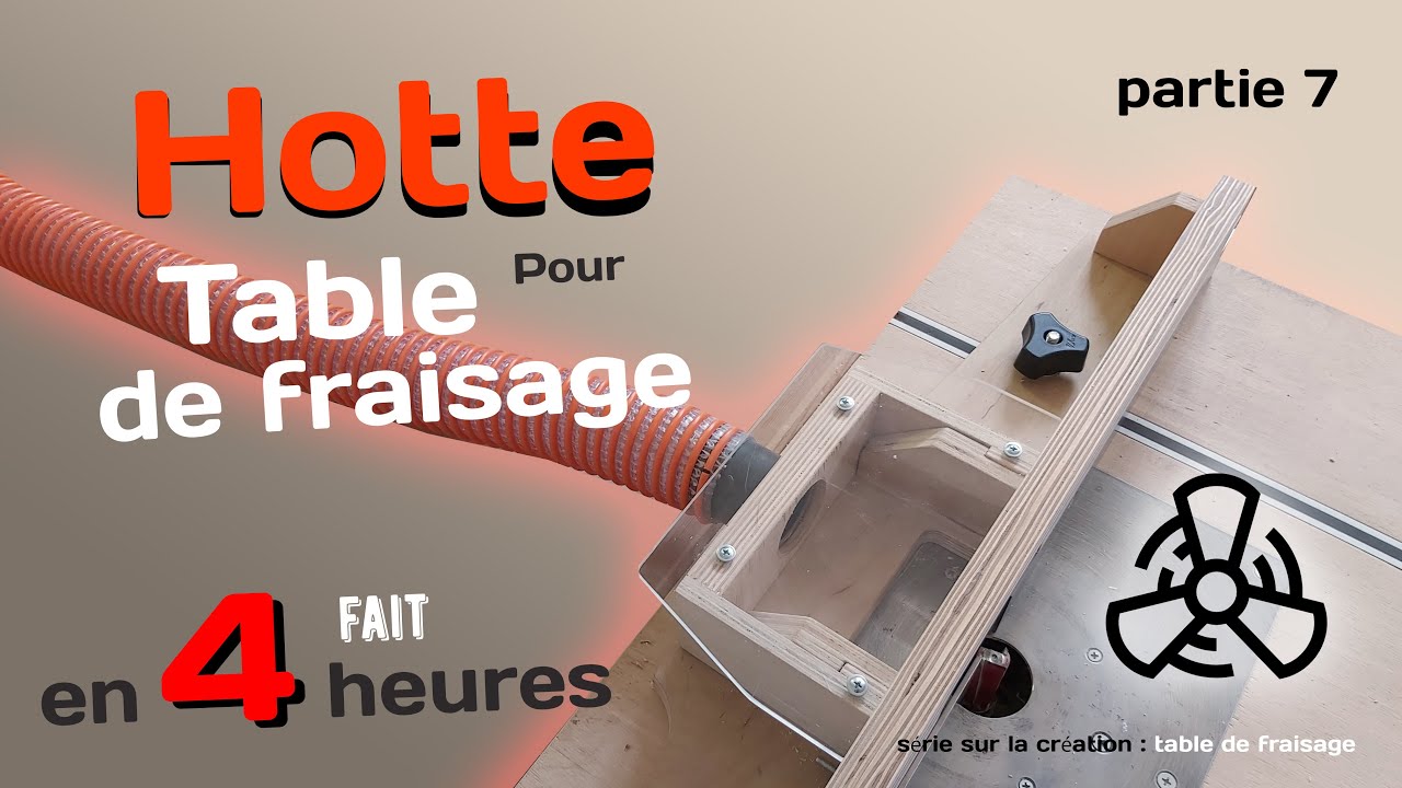 Hotte aspirante pour table de fraisage réalisée à partir de tuyaux d'ÉGOUT.