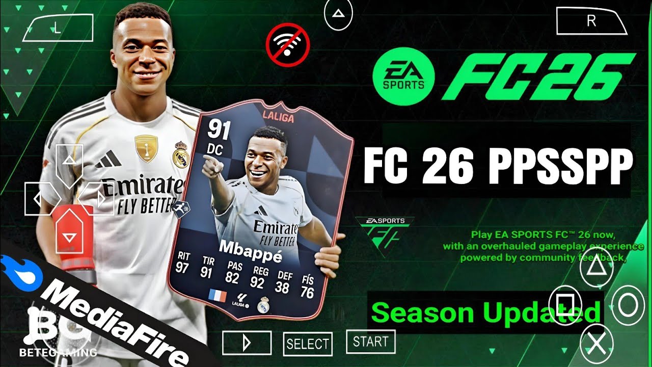 FIFA 2026 PSP ORIGINAL Android Offline 4K Camera | EA FC 26 PSP HD Graphics Комплекты и трансфер UCL