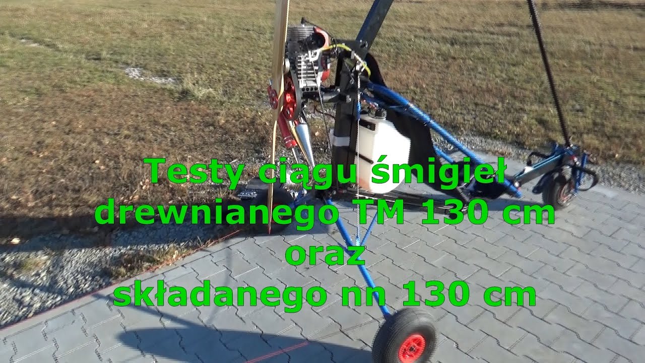 Pomiar ciągu statycznego dwóch śmigieł. Silnik Radne Raket 120.
