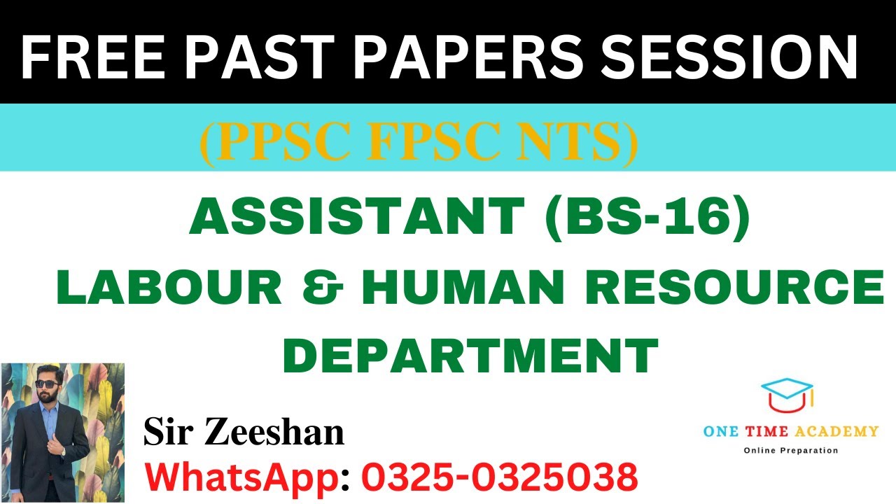 ASSISTANT (BS-16) LABOUR & HUMAN RESOURCE DEPARTMENT