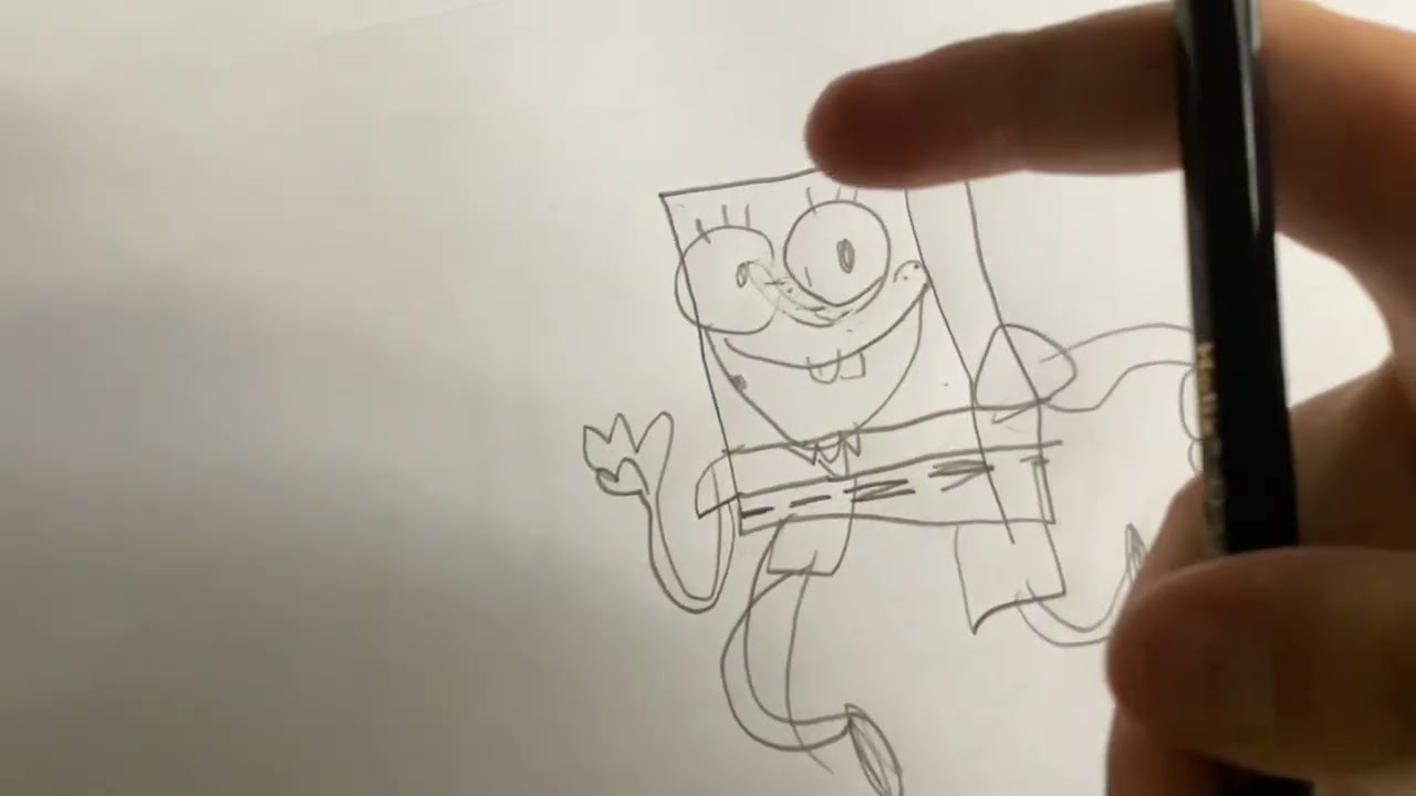 How to draw SpongeBob by a nine year old!