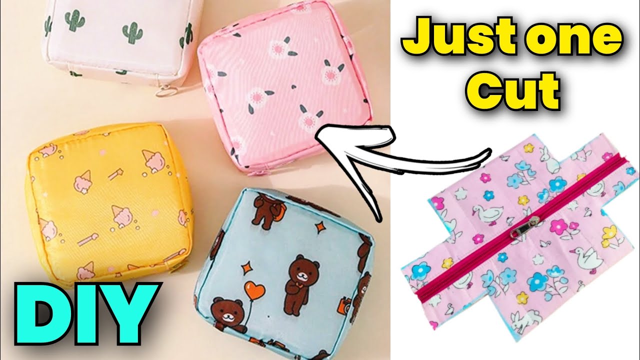 WOW !! 😲 Just one cut Box Pouch making👛/ Pouch cutting and stitching/Makeup pouch/ Storage organiser
