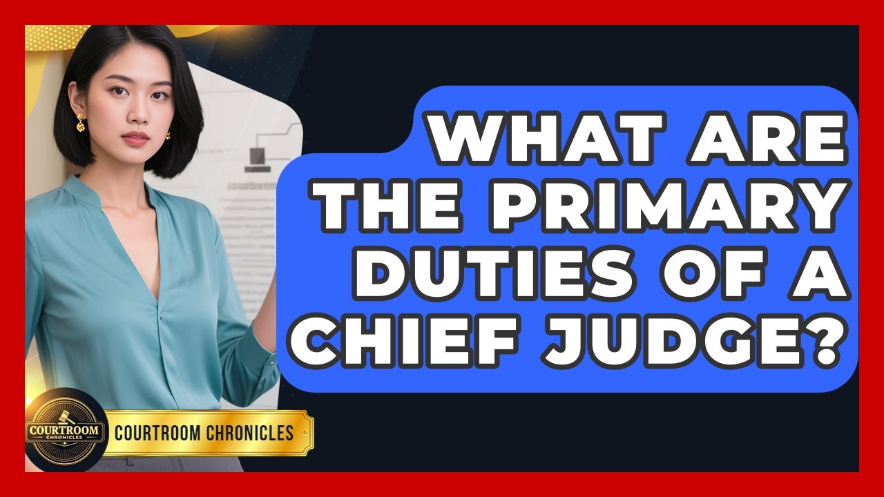 What Are the Primary Duties of a Chief Judge? | Courtroom Chronicles News