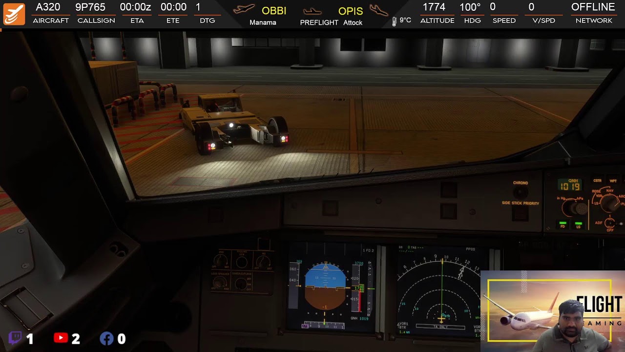 Live Stream with Air Arabia Virtual OBBI-OPIS | FJL765
