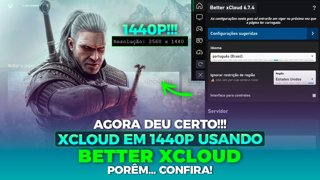 AGORA DEU CERTO!!! XCLOUD EM 1440P COM O BETTER XCLOUD, PORÉM...