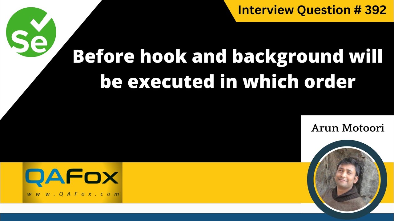 Before hook and background will be executed in which order (Selenium Interview Question #392)