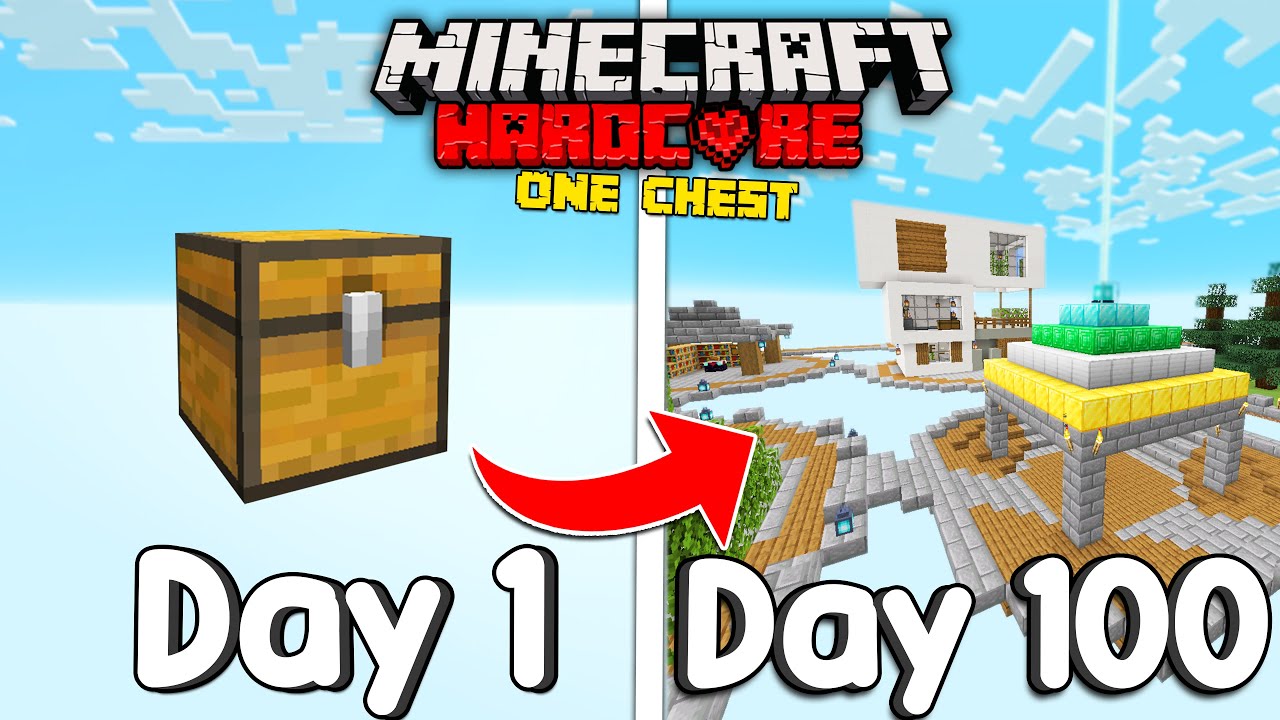 I Survived 100 Days On ONE CHEST In Minecraft Hardcore!