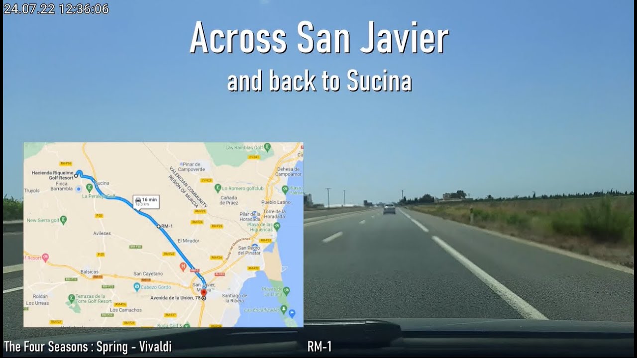 A drive across San Javier and back to Sucina, Murcia, Spain