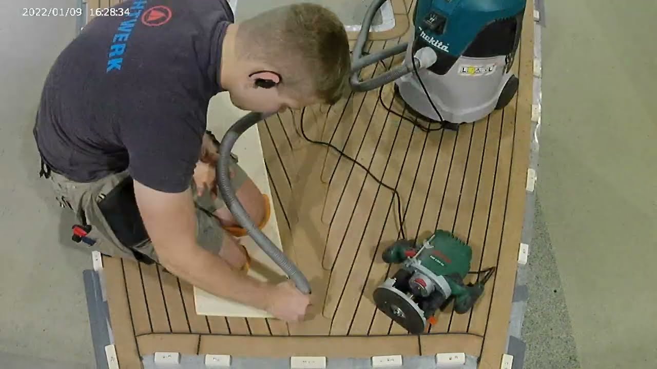Making of a synthetic teak deck for a 41 foot sailing ship!