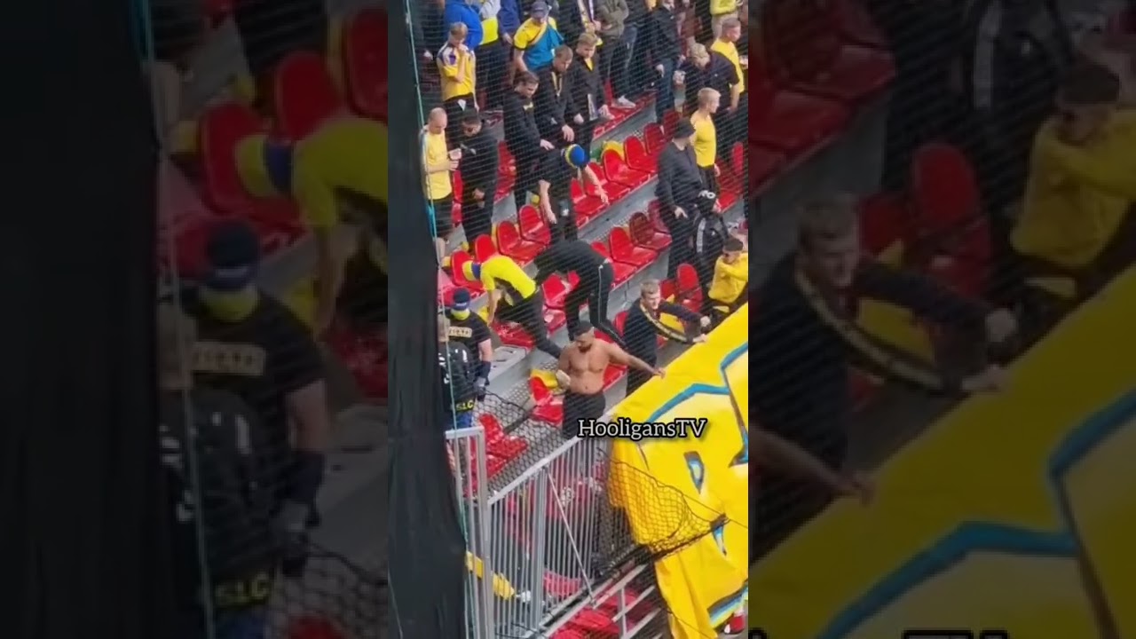 Denmark Brondby destroys the seats at FC Copenhagen stadium