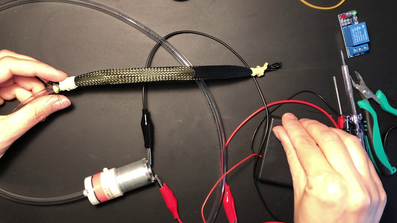 Quick Testing of DIY Air Muscle using a mini air pump