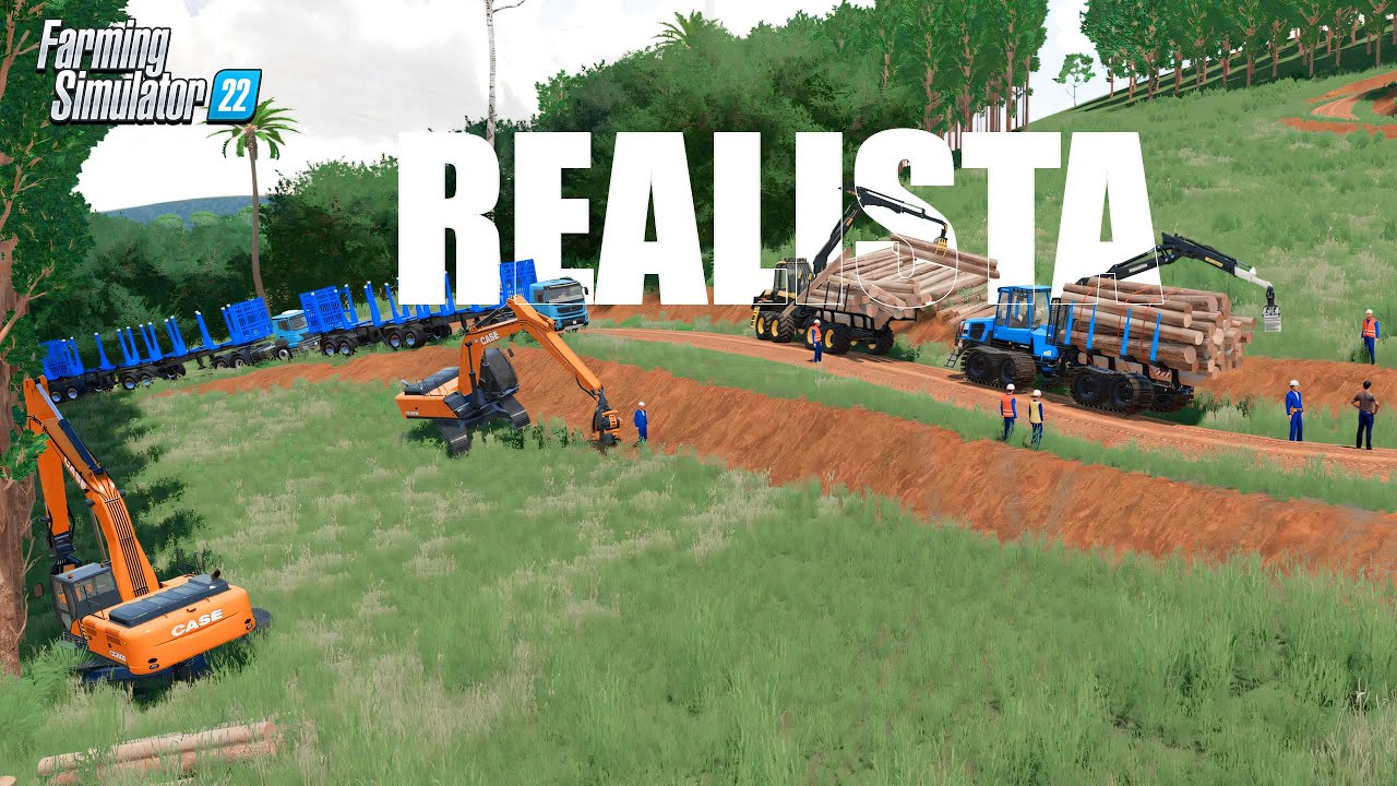 Farming Simulator Modo Realista | Extração de eucalipto para celulose em Santa Catarina | Fs22