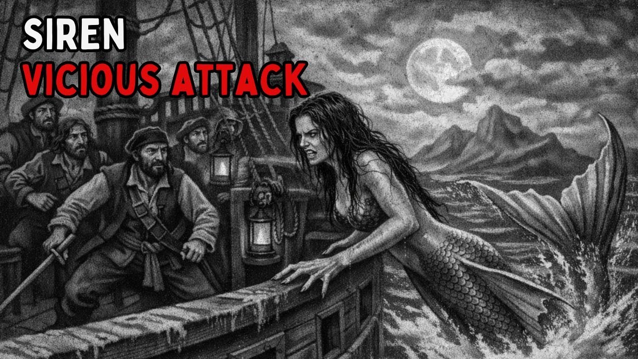 Spanish Sailors Attacked by Siren Near Canary Islands, 1521