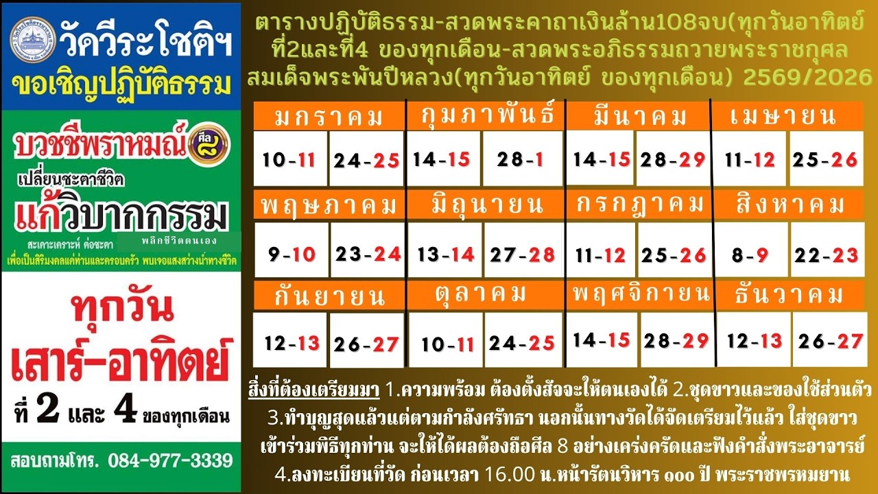 🟥ทำบุญวันพระ วันมาฆบูชา | กิจกรรมวัดวีระโชติธรรมาราม จ.ฉะเชิงเทรา