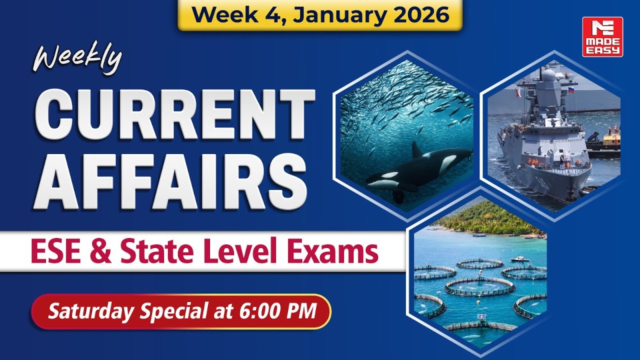 Weekly Current Affairs | 4th Week January 2026 | Startup India 10 Years, BBNJ Treaty, BRICS and More