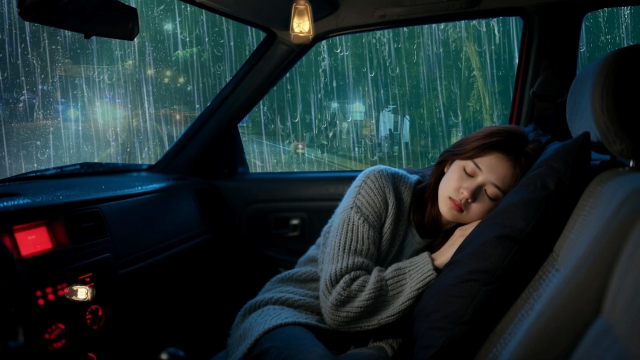 Nice Rain in Car | Gentle Rainfall on Windows for Sleep, Relaxation and Peaceful Night Comfort