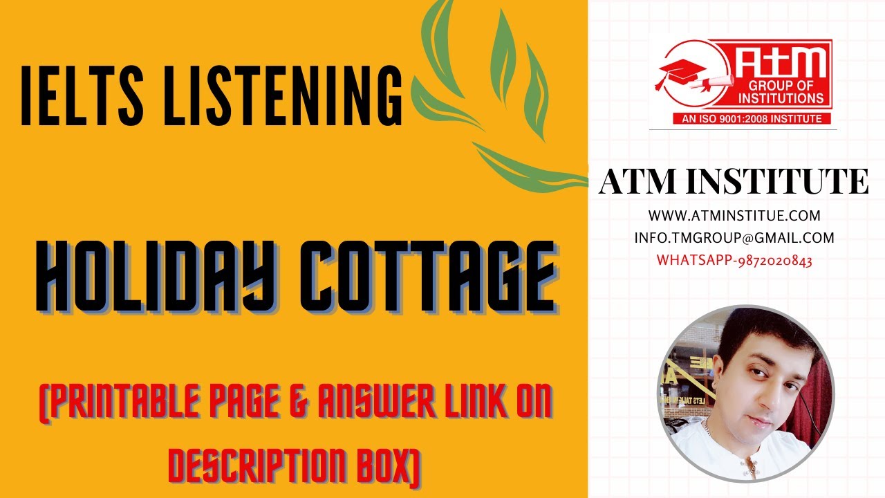 HOLIDAY COTTAGE IELTS LISTENING (Printable Page & Answer Link On Description)#ielts #ieltslearning