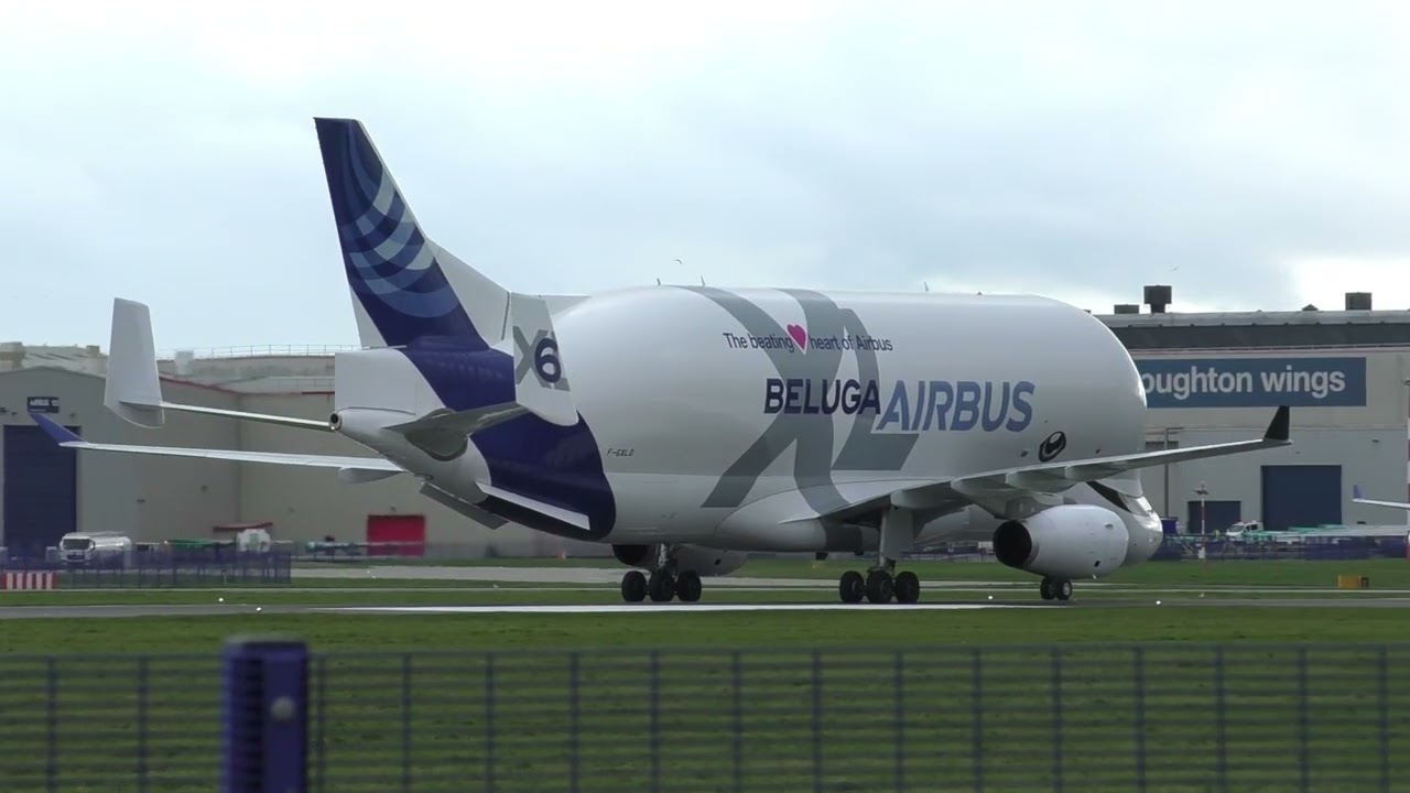 AIRBUS BELUGA XL6 LANDING AT CHESTER HAWARDEN AIRPORT (EGNR)