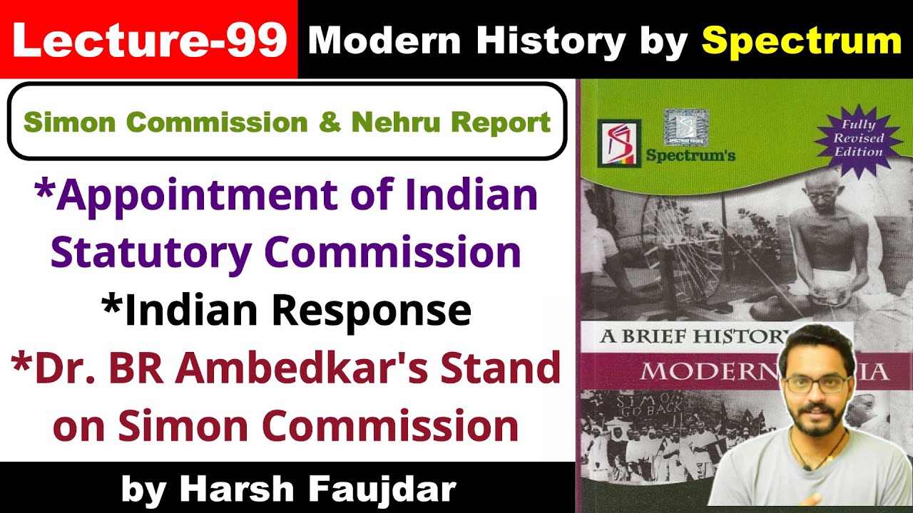 H99- Simon Commission (1927)- Appointment & Arrival, How Indians Responded | Spectrum Modern History