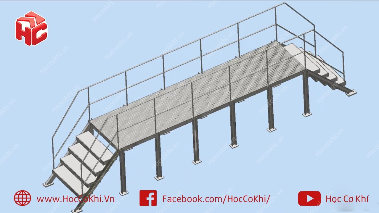 [hoccokhi] Hướng dẫn vẽ khung dầm cầu thang trên Inventor frame tutorials