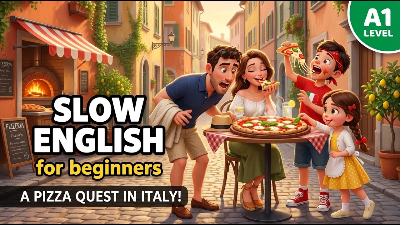 Our Family Pizza Quest in Italy | Easy English Listening Story (A1 Level)