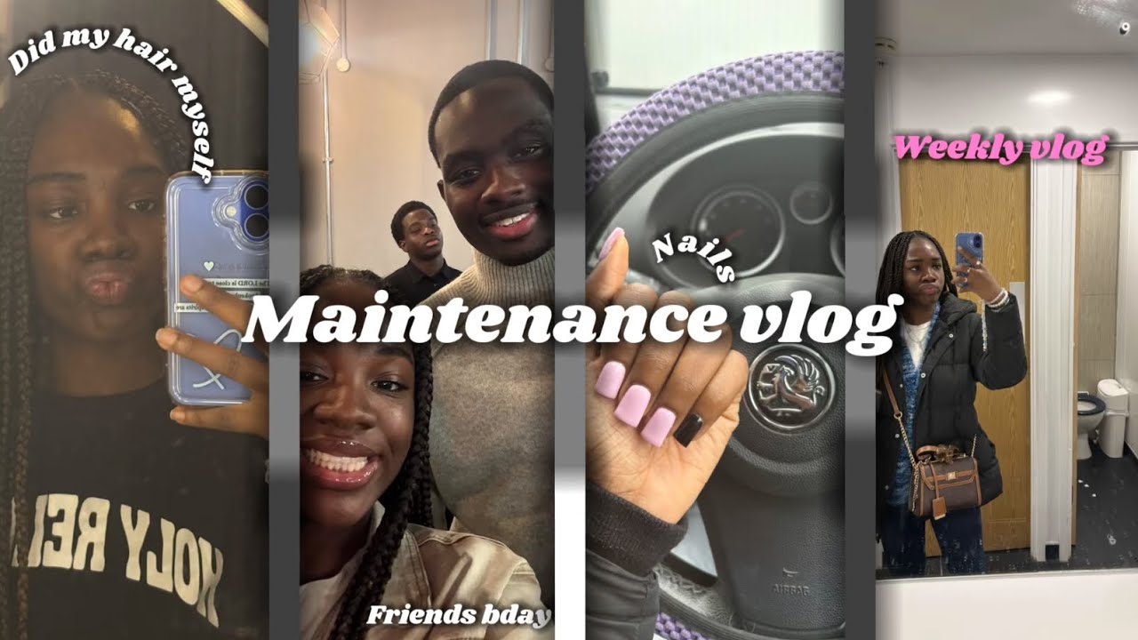 Maintenance Vlog 💅🏾 Hair, Brows, Nails + Friends Birthday 🎉