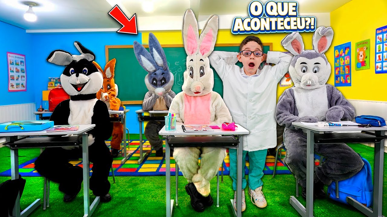 OS COELHÕES MALVADÕES FORAM PARA A ESCOLA! 😱 PRIMEIRO DIA DE AULA