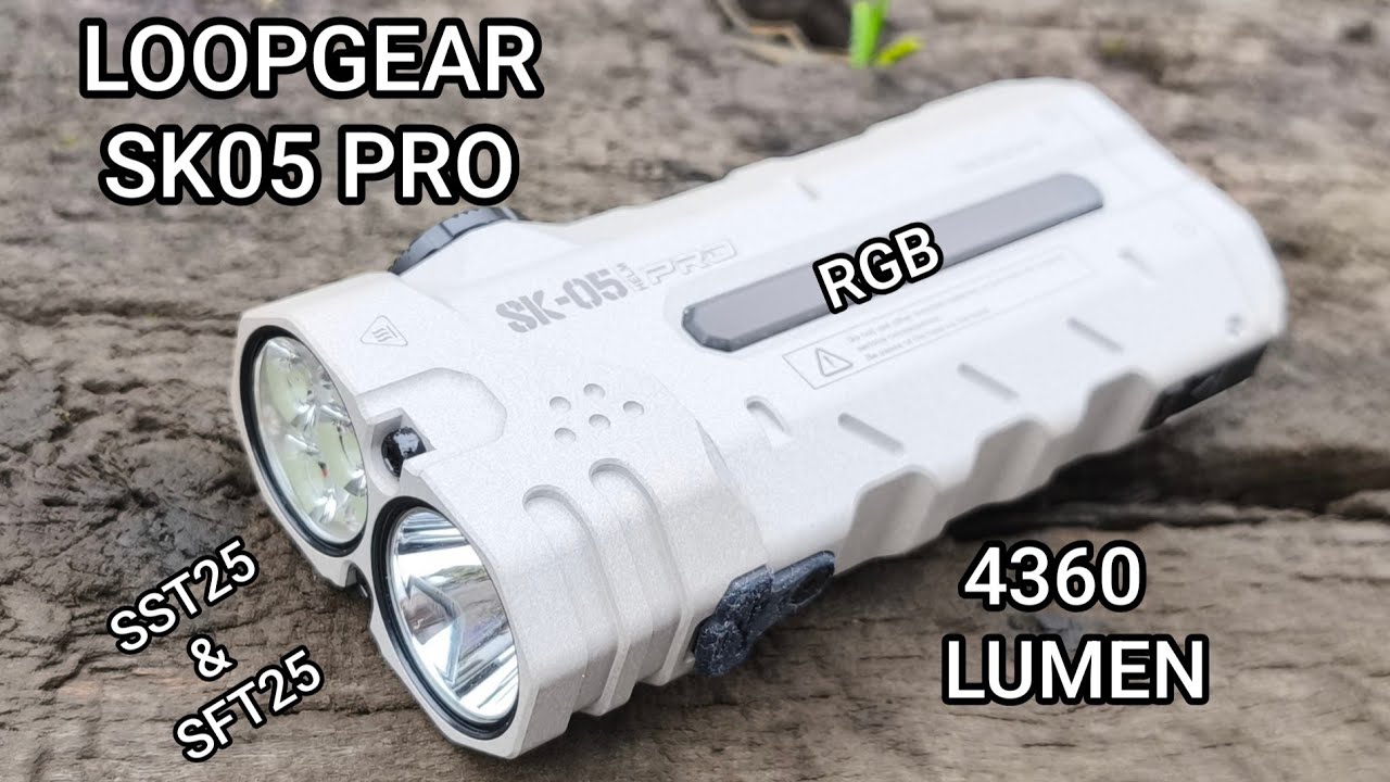 LoopGear SK05 Pro Led Taschenlampe max.4360 Lumen Flood Spot RGB Review Test Flashlight Beamshots 