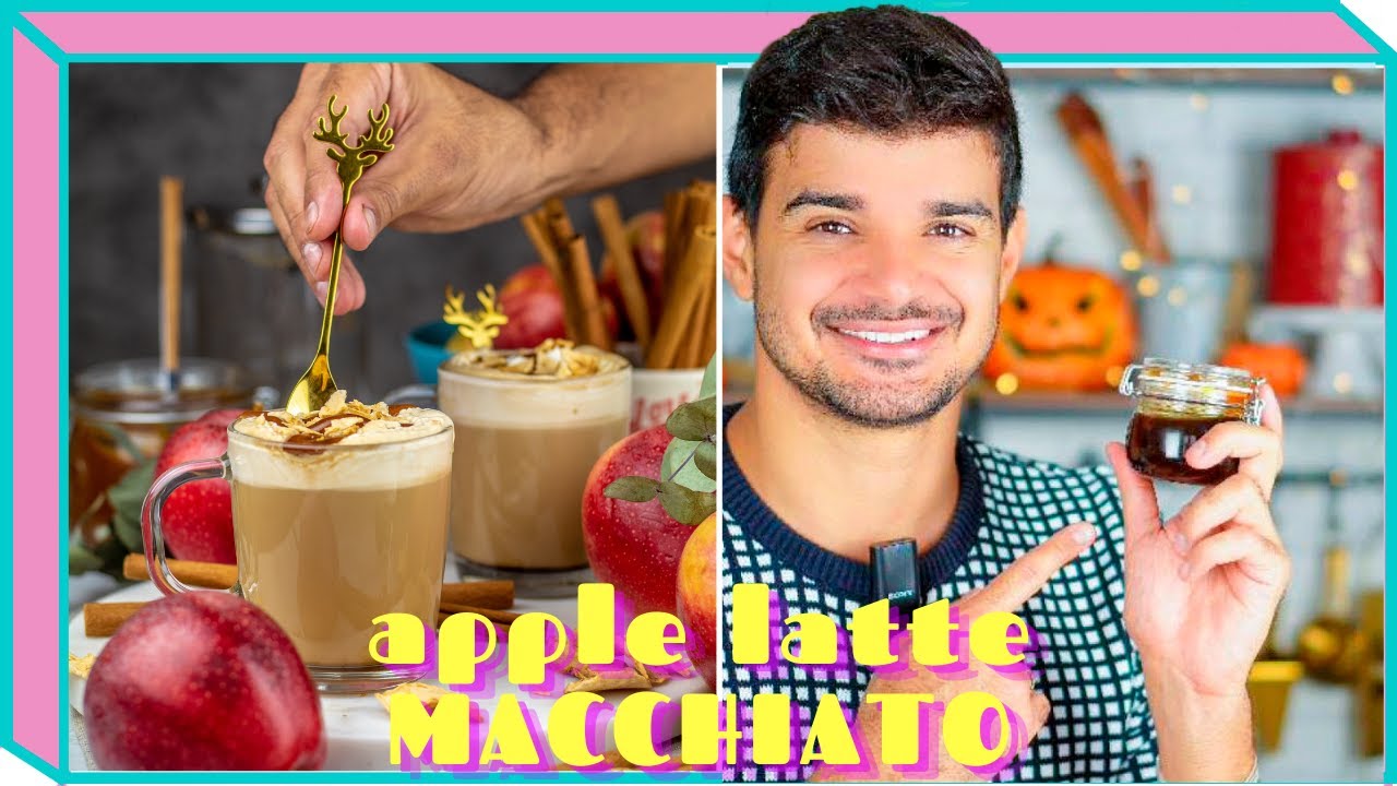 RECETA APPLE LATTE MACCHIATO | LATTE DE MANZANA Y CARAMELO SALADO | RECETAS DE STARBUCKS 🍎☕
