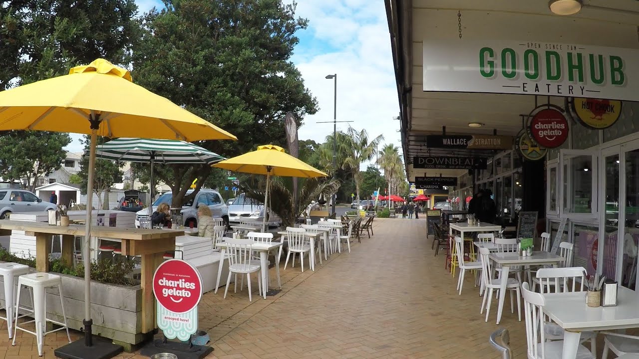 4K | Orewa Shops Cafes | Beautiful Winter |  Auckland | Filmed 26/05/21 | I walk for you