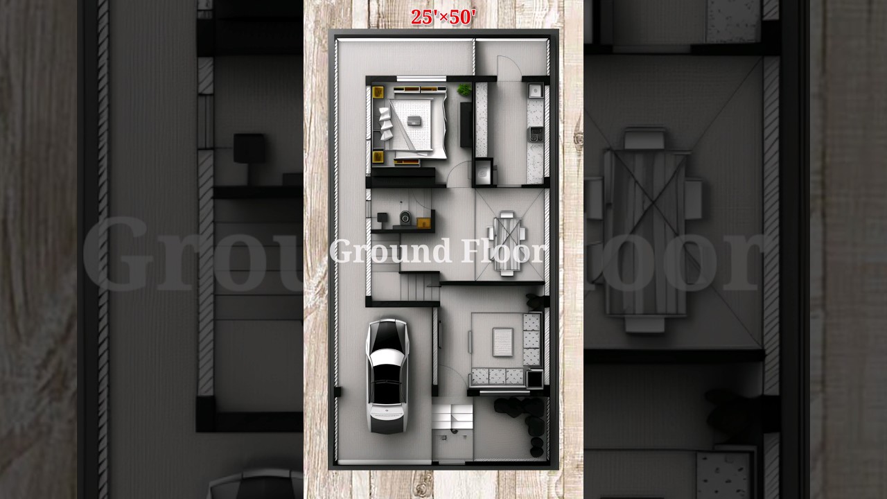25&times;50 house plan, 2bhk duplex house plan with car parking, #floorplan
