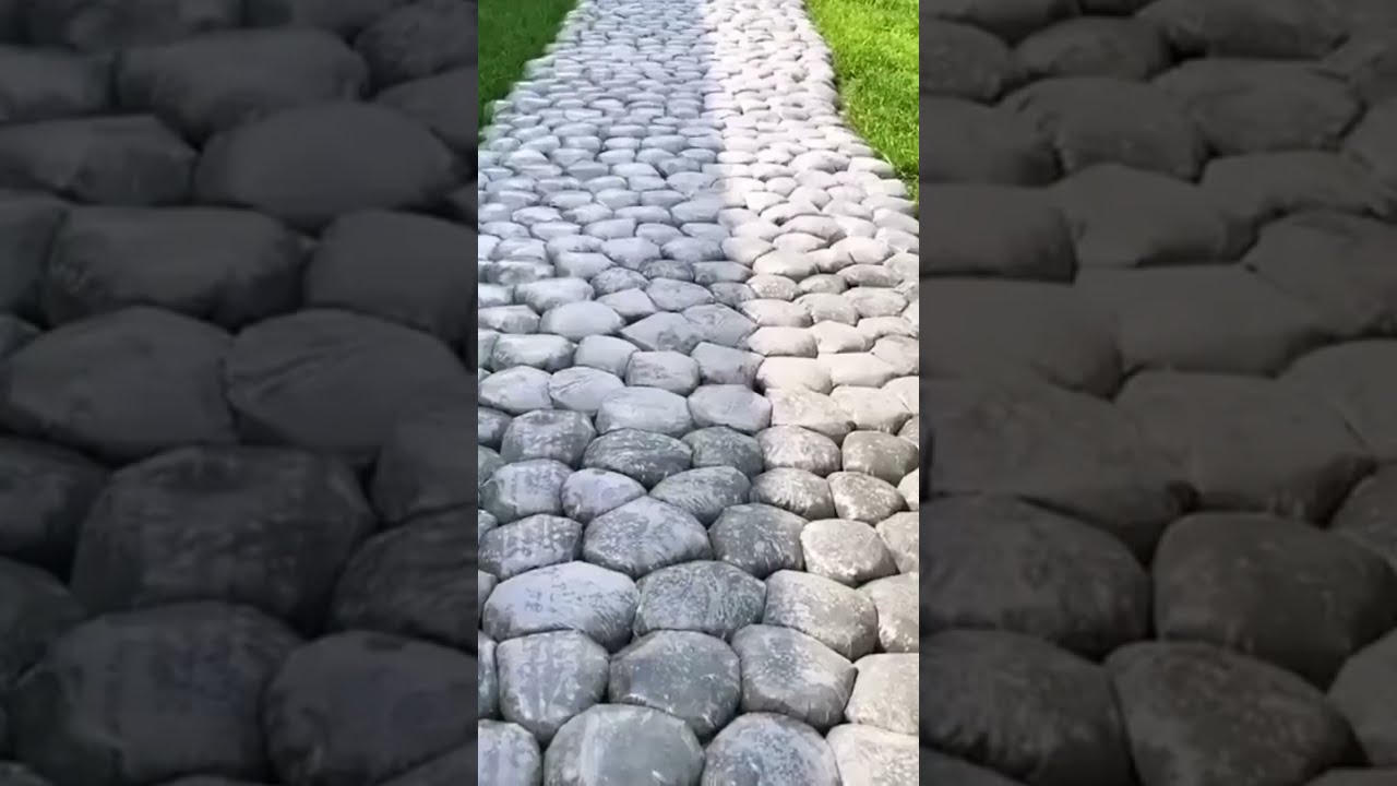 CEMENT PEBBLE STONE WALK THROUGH WAY DESIGN TUTORIAL #SHORTS #DIY