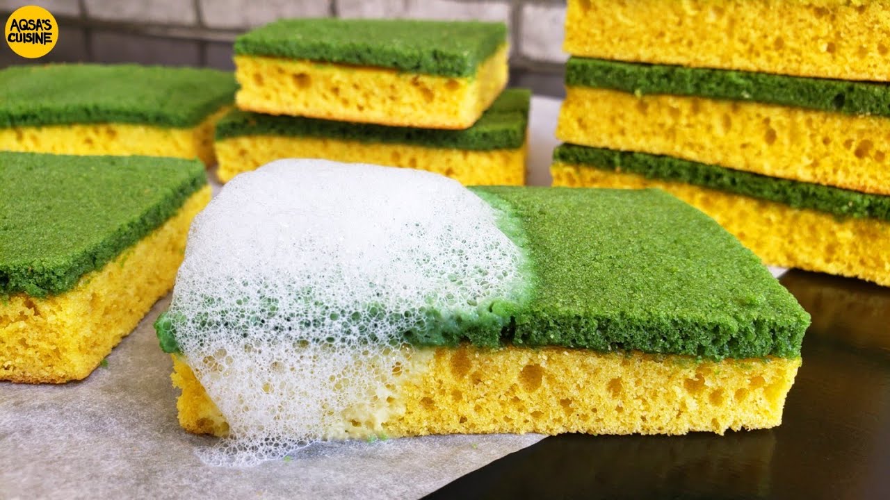 EDIBLE DISH SPONGE CAKE | ILLUSION CAKE || by Aqsa's Cuisine