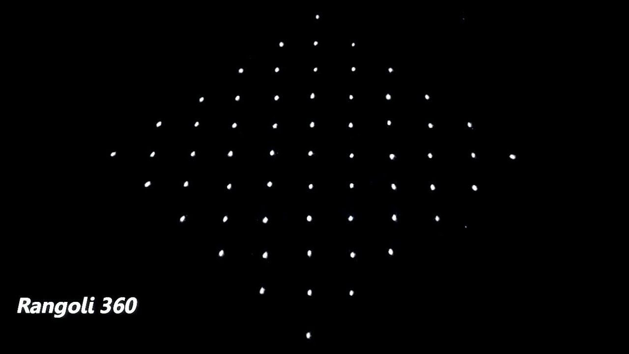 Margazhi Kolam 11X1 Dots #1 | Easy Rangoli | Kolam Designs | Muggulu Designs | Rangoli 360