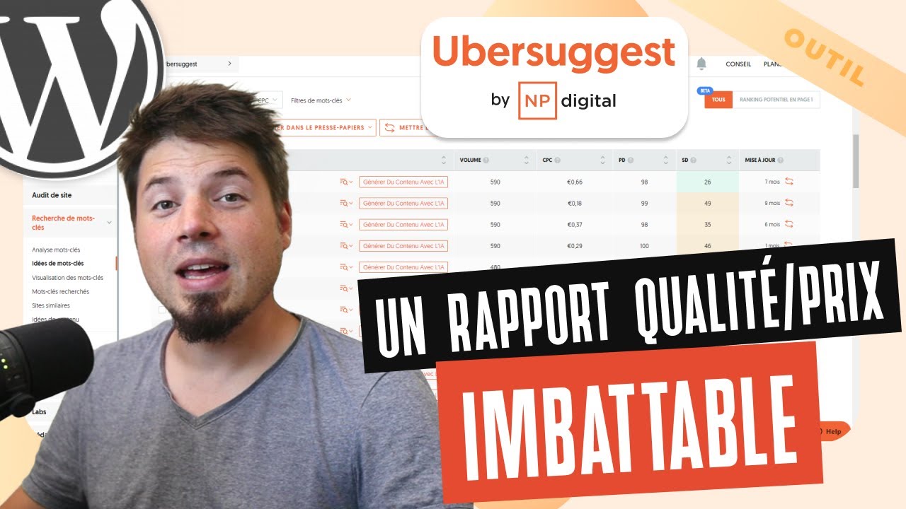 Un de mes outils SEO préférés ! Je vous présente Ubbersuggest