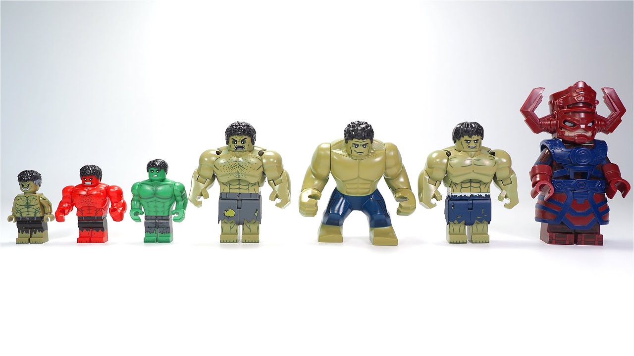 LEGO The Avengers Hulk VS The Incredible Hulk VS Red Hulk Big Figures | Minifigures Size Comparison