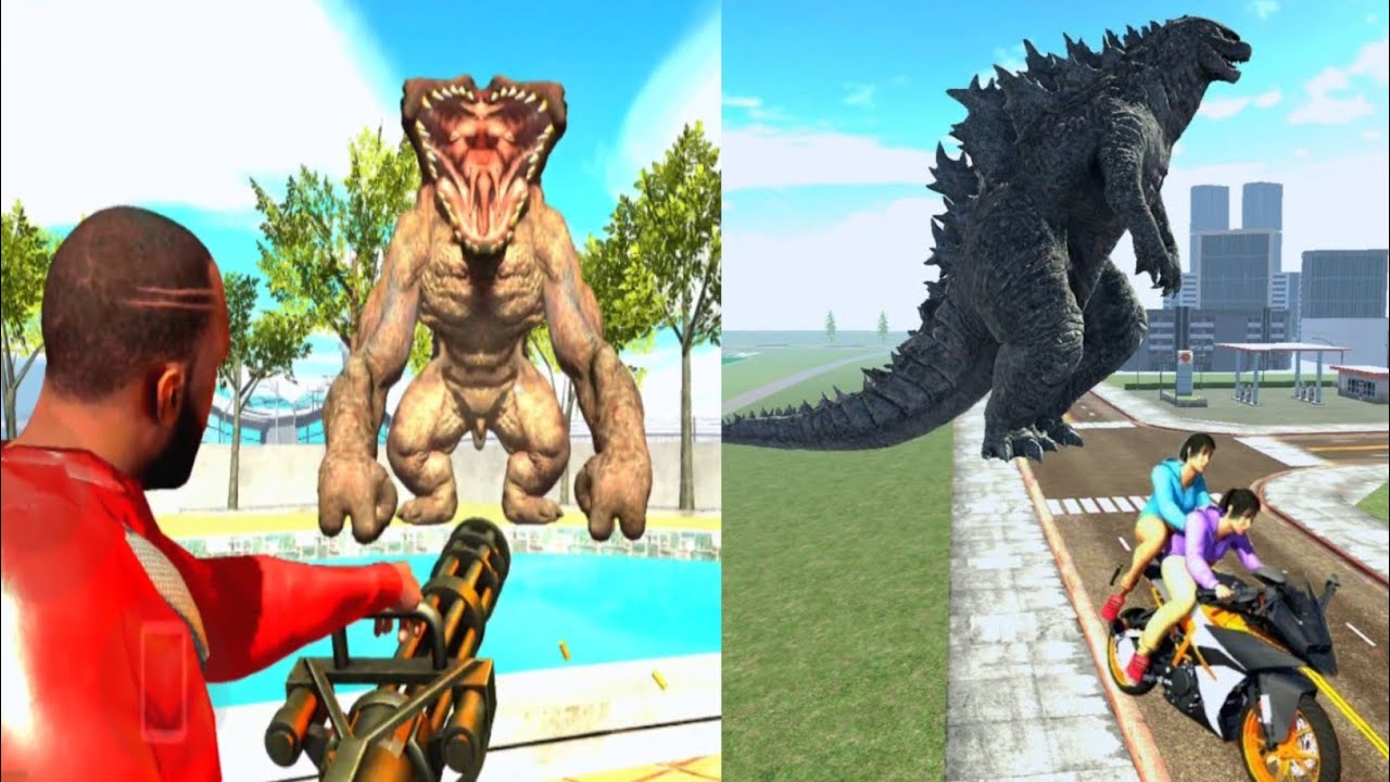🔥Big Monster And Godzilla Attacked Our City Together | Indian Bike Driving 3D 