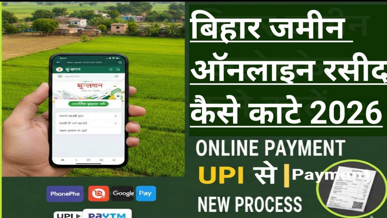 बिहार में जमीन का रसीद कैसे काटें 2026 |  Jamin ka rasid Phonepe UPI Se Kaise kare  | Lagan Rasid