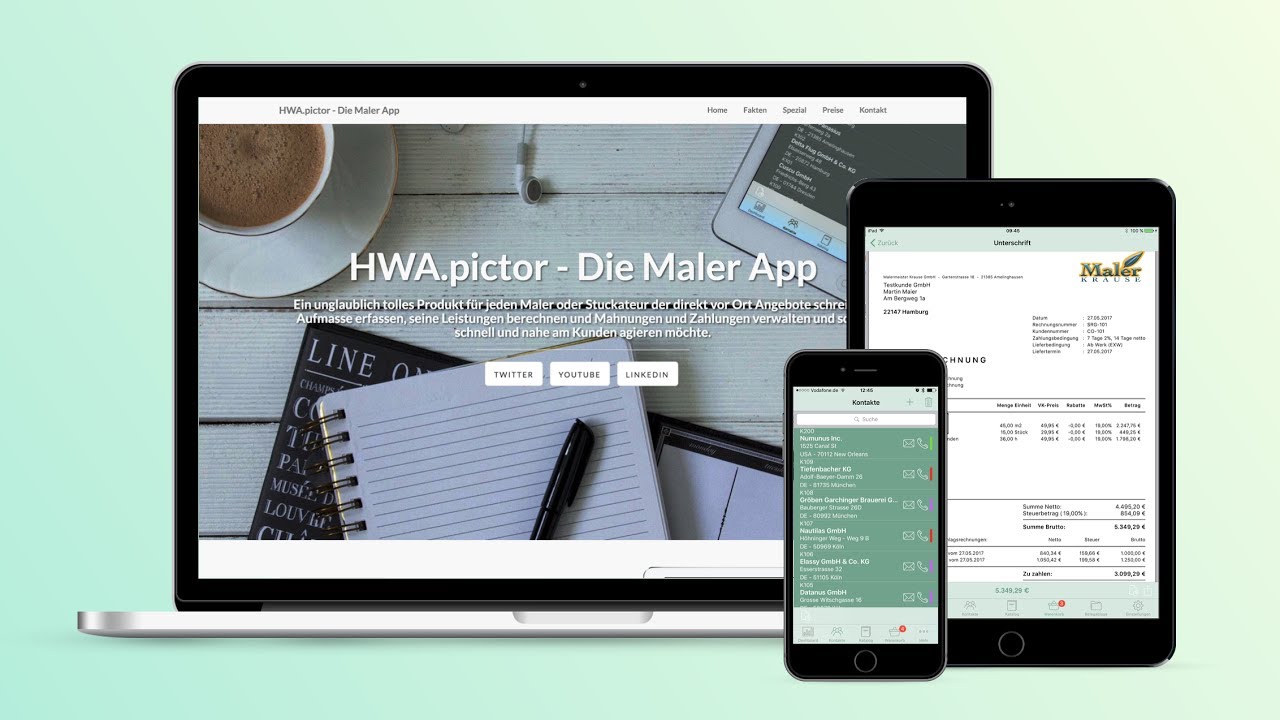 HWA.pictor - Die Maler App: Reports mit Datumsfilter