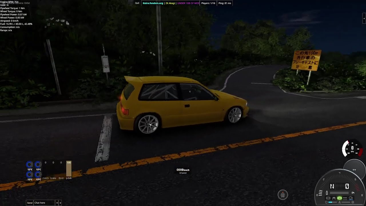 racing a covet down mount akagi in beamng drive