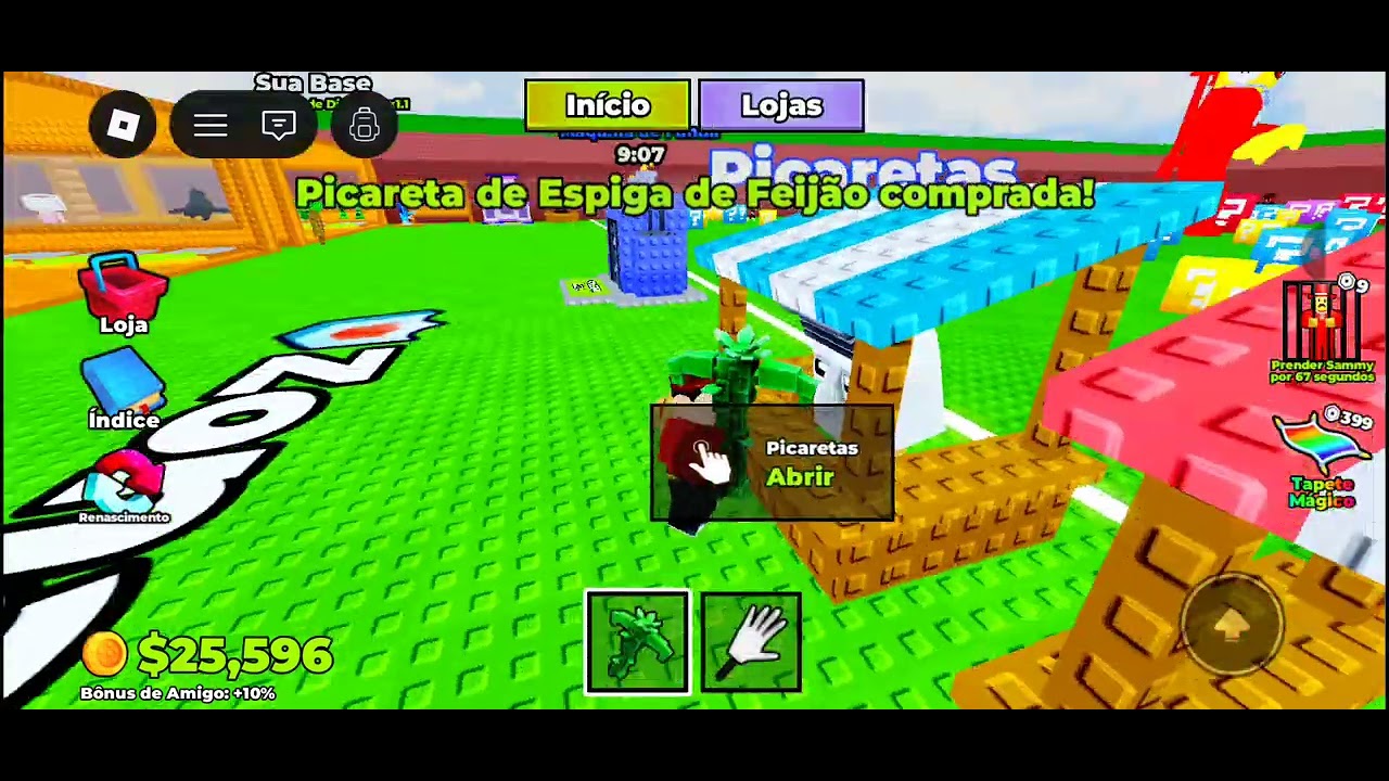 Jogando quebre um bloco da sorte
