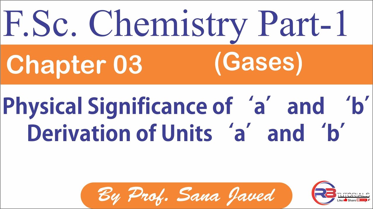 Physical Significance of a and b | Chapter 03| FSc Chemistry Part-1 | Urdu/Hindi