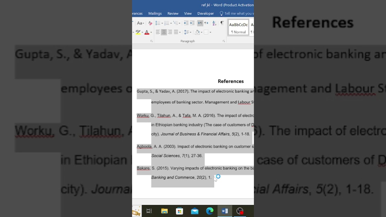 Как расположить ссылки в алфавитном порядке! #howto #research #apa #word