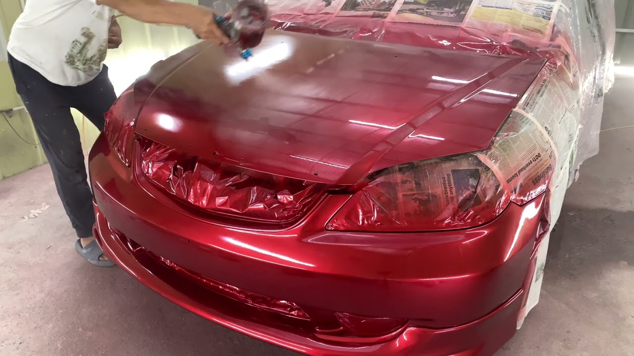 Honda civic repaint hood and front bumper.