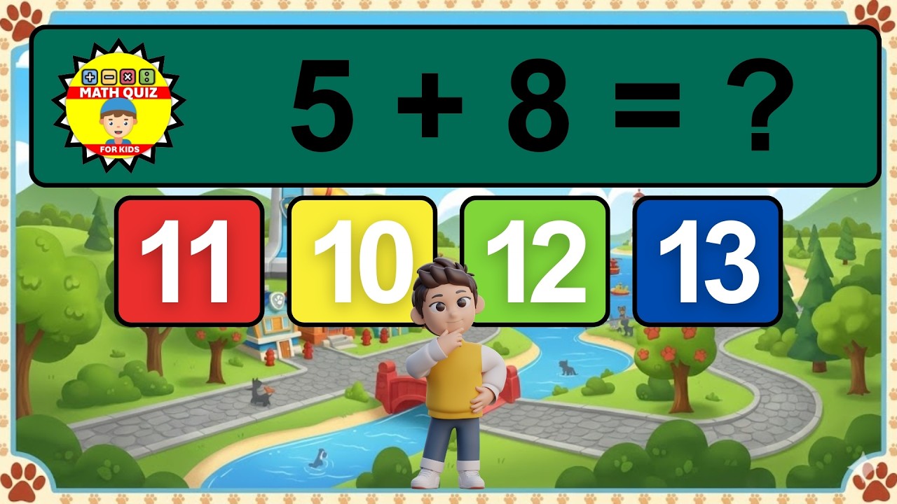 20 Math Quiz for Kids | One Digit Addition Quiz