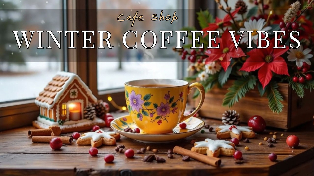 Cozy Winter Morning ☕ Relaxing Coffee Ambience & Soft Snowy Window Vibes for Study, Sleep & Relax