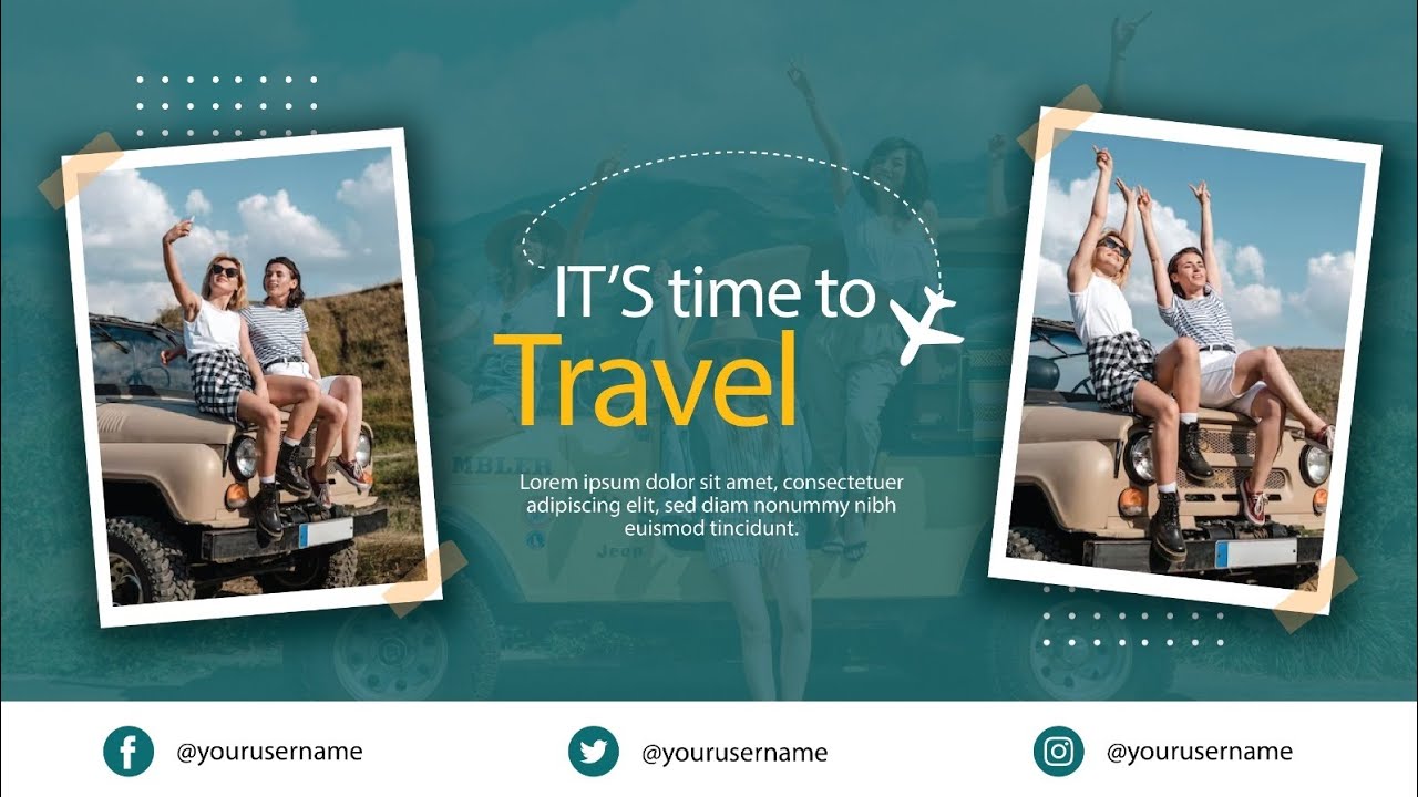 Travel Banner design in illustrator.  @Designsbymehru 